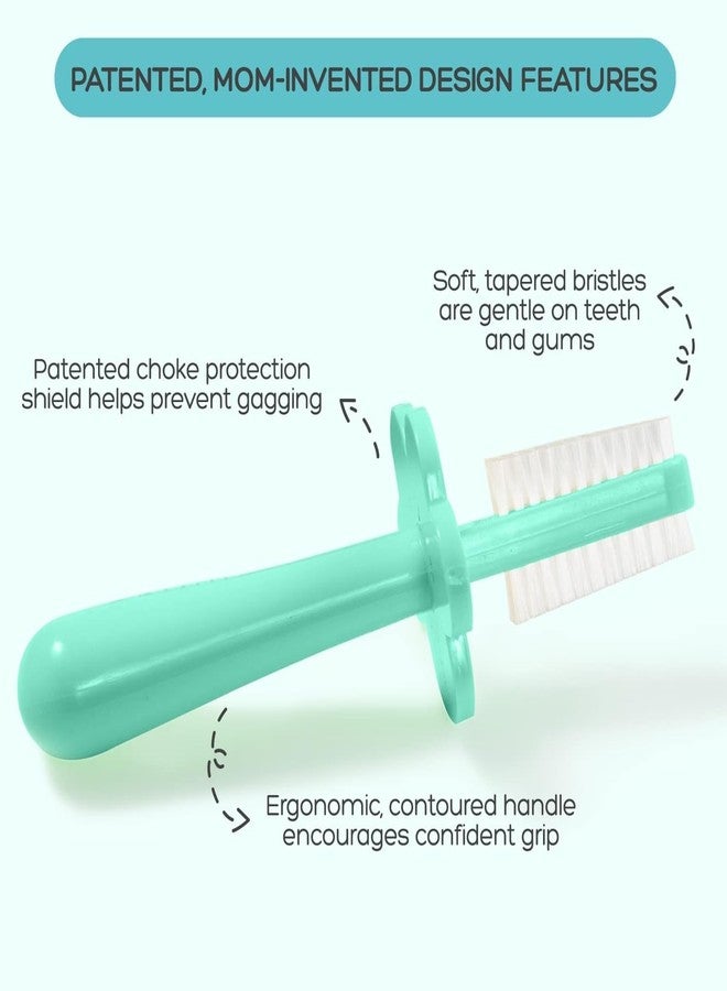 grabease Double-Sided Training Toothbrush - Toothbrush for Toddlers 1-3 with Soft Silicone Bristles & Anti-Choke Shield - Ergonomic Dual-Sided Design for Motor Skills - 1 Count, Mint, 12mo+ - Image 2
